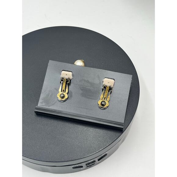 HEIDI DAUS Crystal Pave Diamond Pearl Drop Dangle Earrings Vintage Style Glamour - Picture 6 of 11